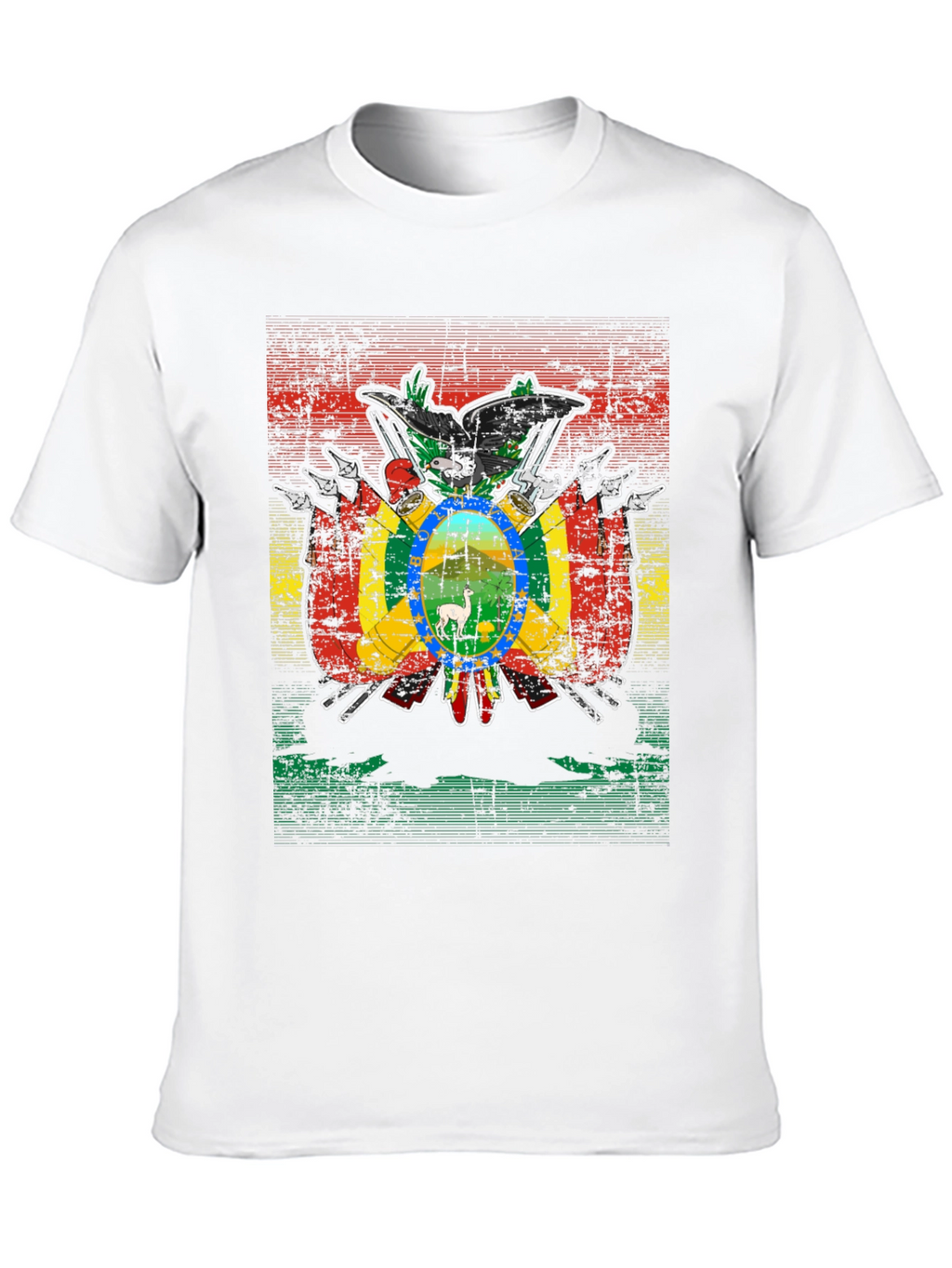 Bolivia Flag Emblem Black T-Shirt
