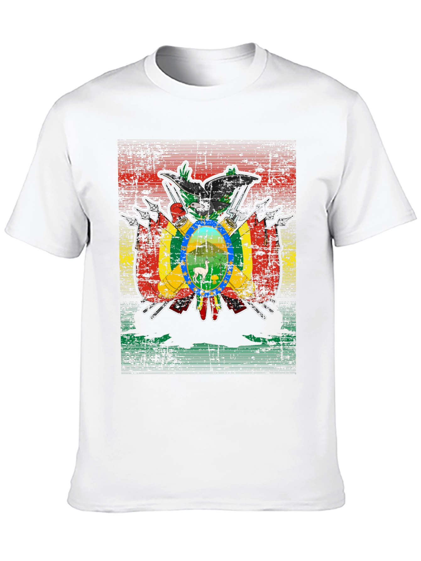 Bolivia Flag Emblem Black T-Shirt