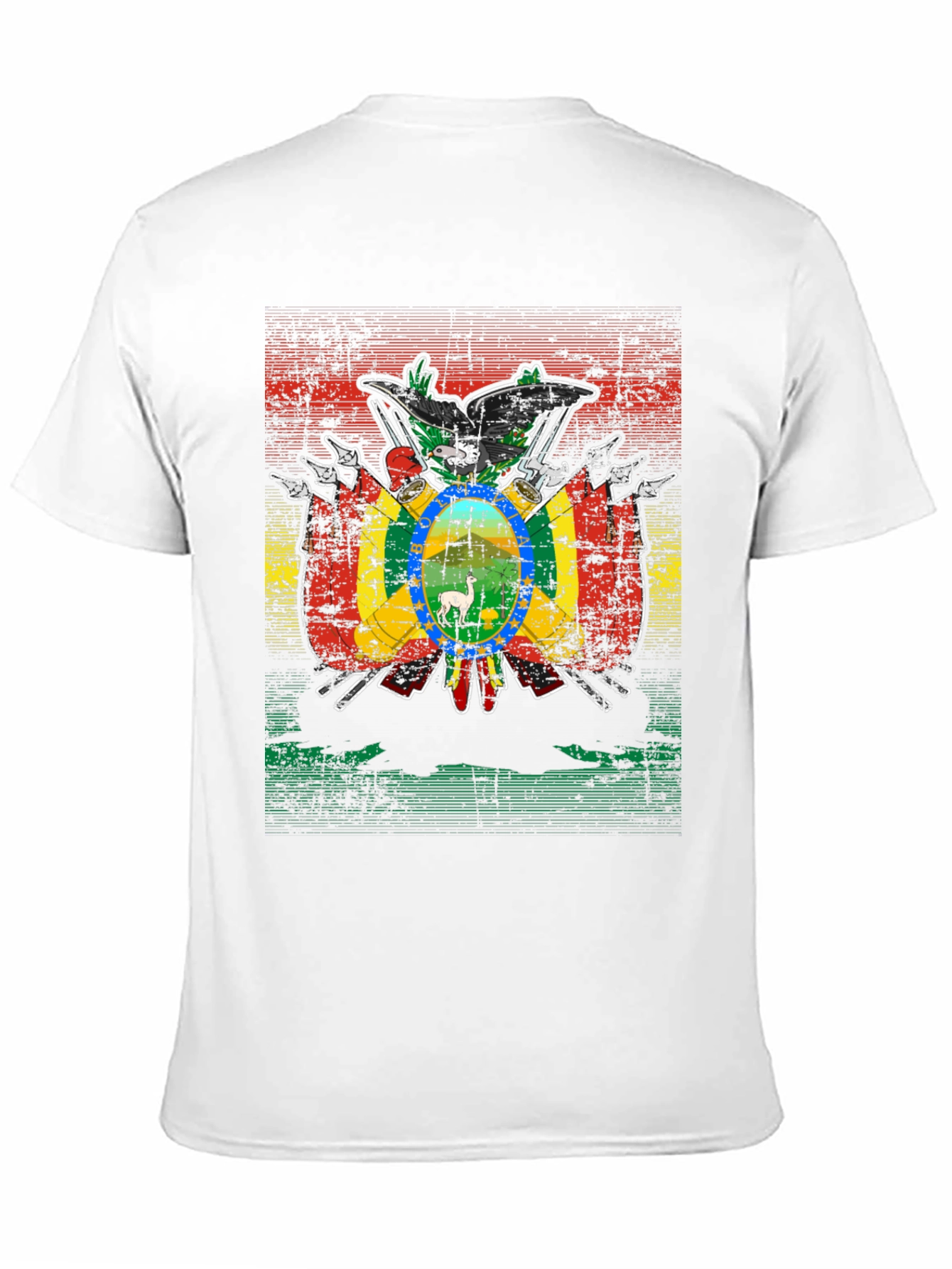 Bolivia Flag Emblem Black T-Shirt