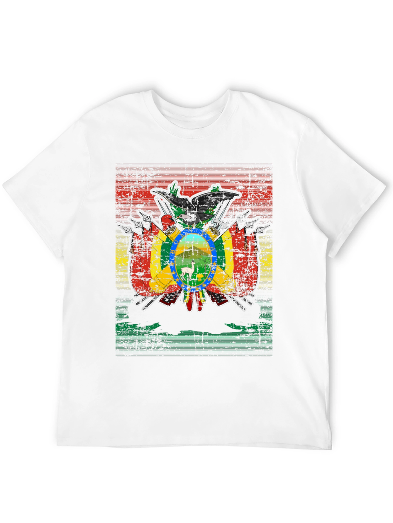 Bolivia Flag Emblem Black T-Shirt
